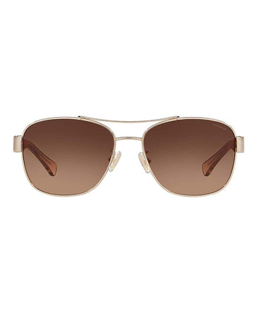 Coach HC7064 Sunglasses, Light Gold/Brown Gradient, 56 mm