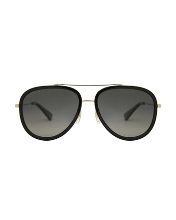 Gg0062s-011 57 Sunglass Woman Metal Gold Gold Grey