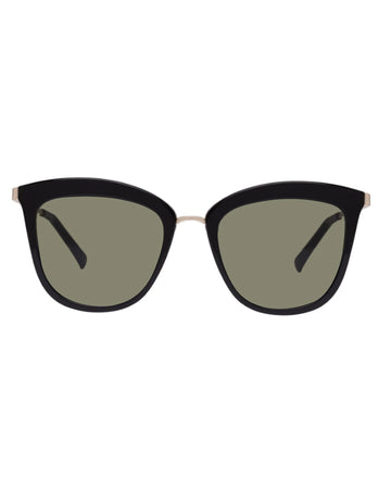 Caliente Black Gold Women's Cat-Eye Sunglasses