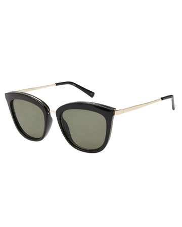 Caliente Black Gold Women's Cat-Eye Sunglasses