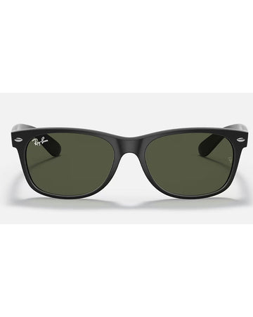 RB2132 Ray-Ban New Wayfarer In Rubber Black With Crystal Green Lenses