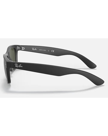 RB2132 Ray-Ban New Wayfarer In Rubber Black With Crystal Green Lenses