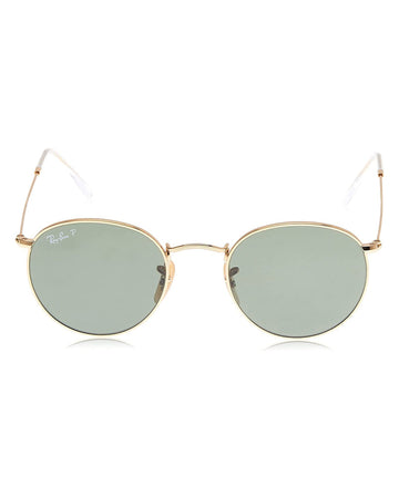 Ray-Ban RB3447 001 Round Sunglasses Arista Gold/Crystal Green Lens 50mm