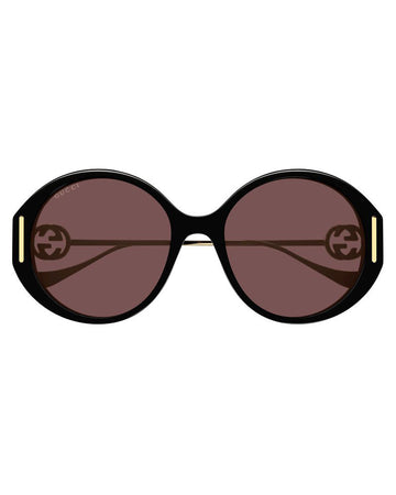 UGUCCI Brown Round Ladies Sunglasses GG1202SK 001 58