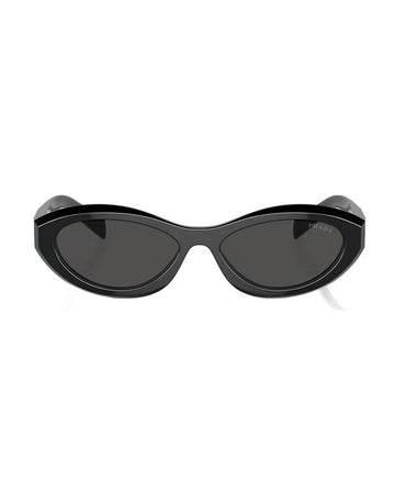 Prada PR 26ZS 16K08Z Oval Sunglasses Acetate Black Dark Grey