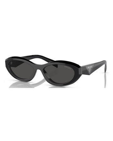 Prada PR 26ZS 16K08Z Oval Sunglasses Acetate Black Dark Grey