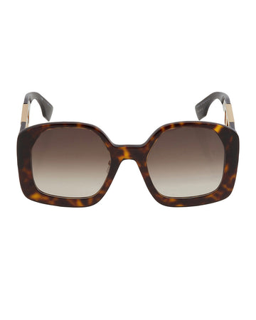 FENDI Gradient Brown Butterfly Ladies Sunglasses