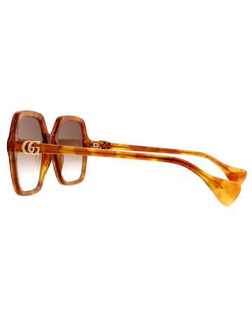 Sunglasses Gucci GG1072S 003 56-19 Havana Tortoise Large Gradient
