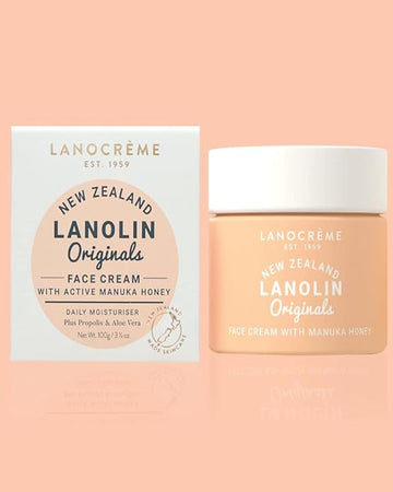 Lanocreme New Zealand Lanolin Face Cream with Active Manuka Honey 100g