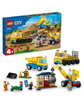 LEGO® City Construction Trucks and Wrecking Ball Crane 60391 (235 Pieces)