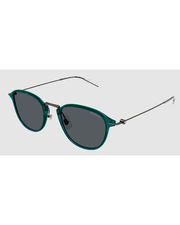 Montblanc MB0155S 007 51 INJECTION GREEN GREY Sunglasses