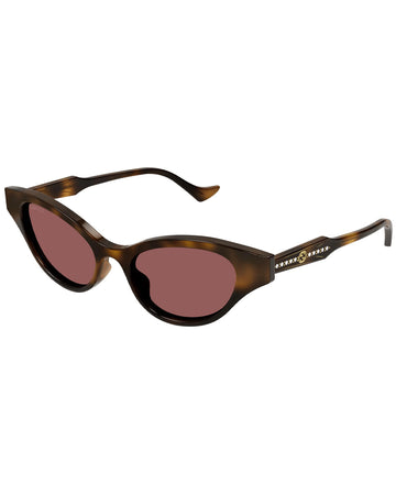 Gucci GG1298S 002 51 Shiny Dark Brown Havana Sunglasses