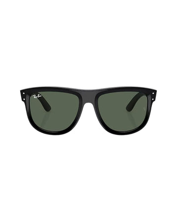 Ray-Ban Reverse 0RBR0501S 6677VR Square Sunglasses, Black/Dark Green