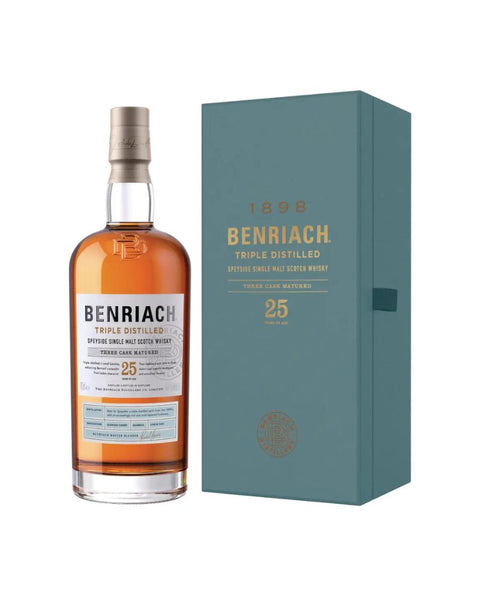 Benriach 25y Triple Distilled Speyside Single Malt Scotch Whisky gift