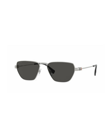 Burberry BE3146 100587 Silver Dark Grey 56 mm Men`s Sunglasses