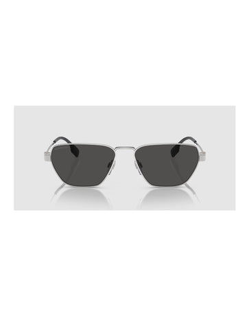 Burberry BE3146 100587 Silver Dark Grey 56 mm Men`s Sunglasses