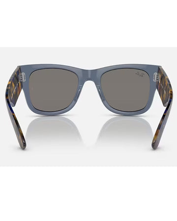 RAY-BAN 0RB0840S 6638O4 51 Transparent Dark Mirror Blue Grey Sunglasses Unisex