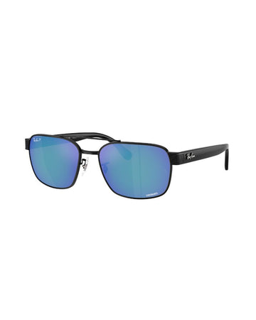 Ray-ban 0rb3751ch 002/4l 61 Blackpolar Grey Mirror Blue