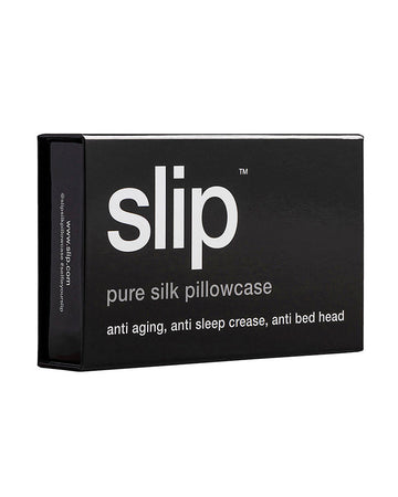 slip pure silk queen pillowcase - black