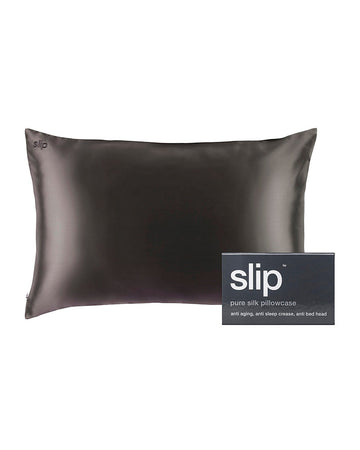 slip pure silk queen pillowcase - charcoal