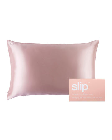 slip pure silk queen pillowcase - pink