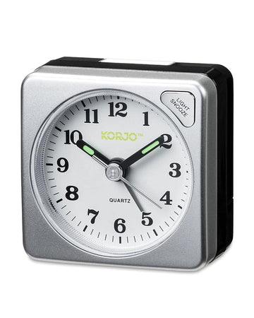 KORJO AAC 73 Analogue Alarm Clock, 5.5 Centimeters, Silver/Black