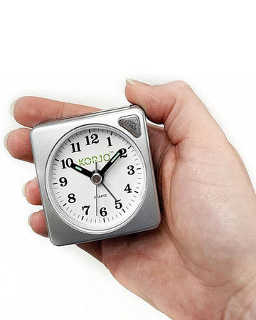 KORJO AAC 73 Analogue Alarm Clock, 5.5 Centimeters, Silver/Black