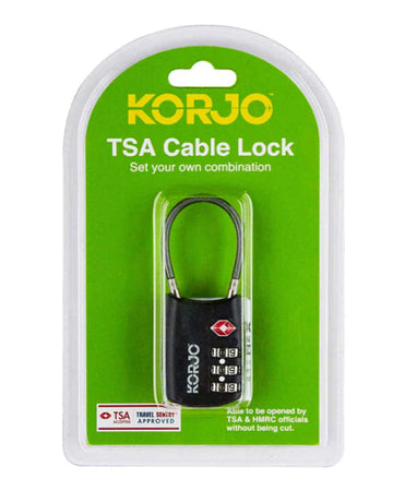 KORJO TSA FLEXI 3 DIAL CABLE COMBINATION LOCK LACK TSA FC