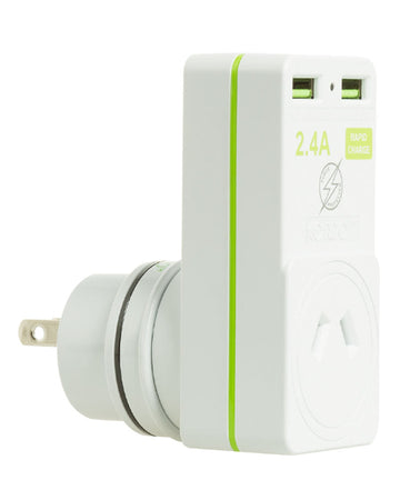 KORJO 2 PORT USB & POWER ADAPTOR 2X USB Sockets JAPAN