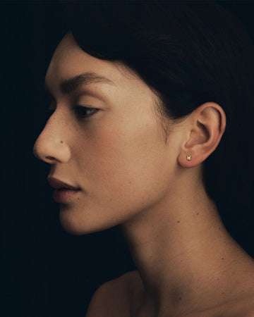 LEDA STUD EARRINGS 18K GOLD VERMEIL PERIDOT TS845E-GVPL