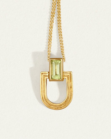 VAULT NECKLACE 18K GOLD VERMEIL PERIDOT TS911N-GVPL