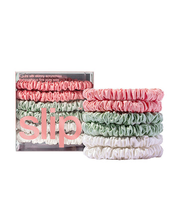 slip pure silk midi scrunchies - seashell