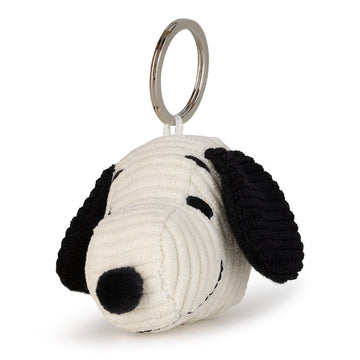 Snoopy Head Corduroy Cream Keychain 4,5cm/2"