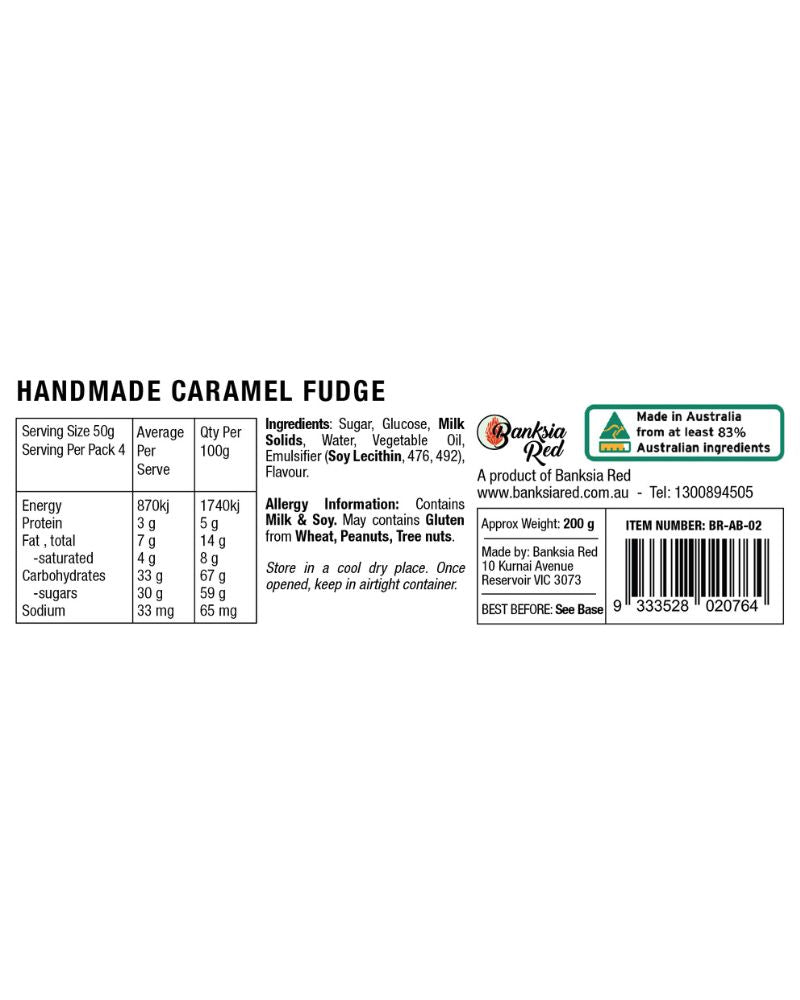 Banksia Red 'rainbow Serpent' Art By Polly Wilson Jersey Caramel Fudge 150g