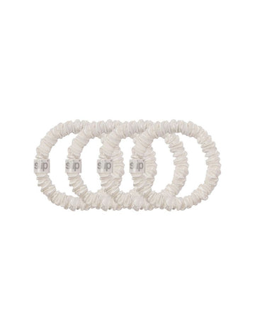 Slip Pure Silk Skinny Scrunchies - White