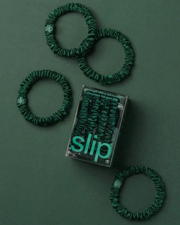 Slip Pure Silk Skinny Scrunchies - Forest