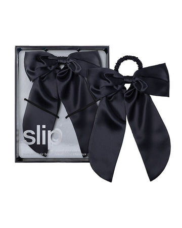 Slip Pure Silk Hair Bow - Black