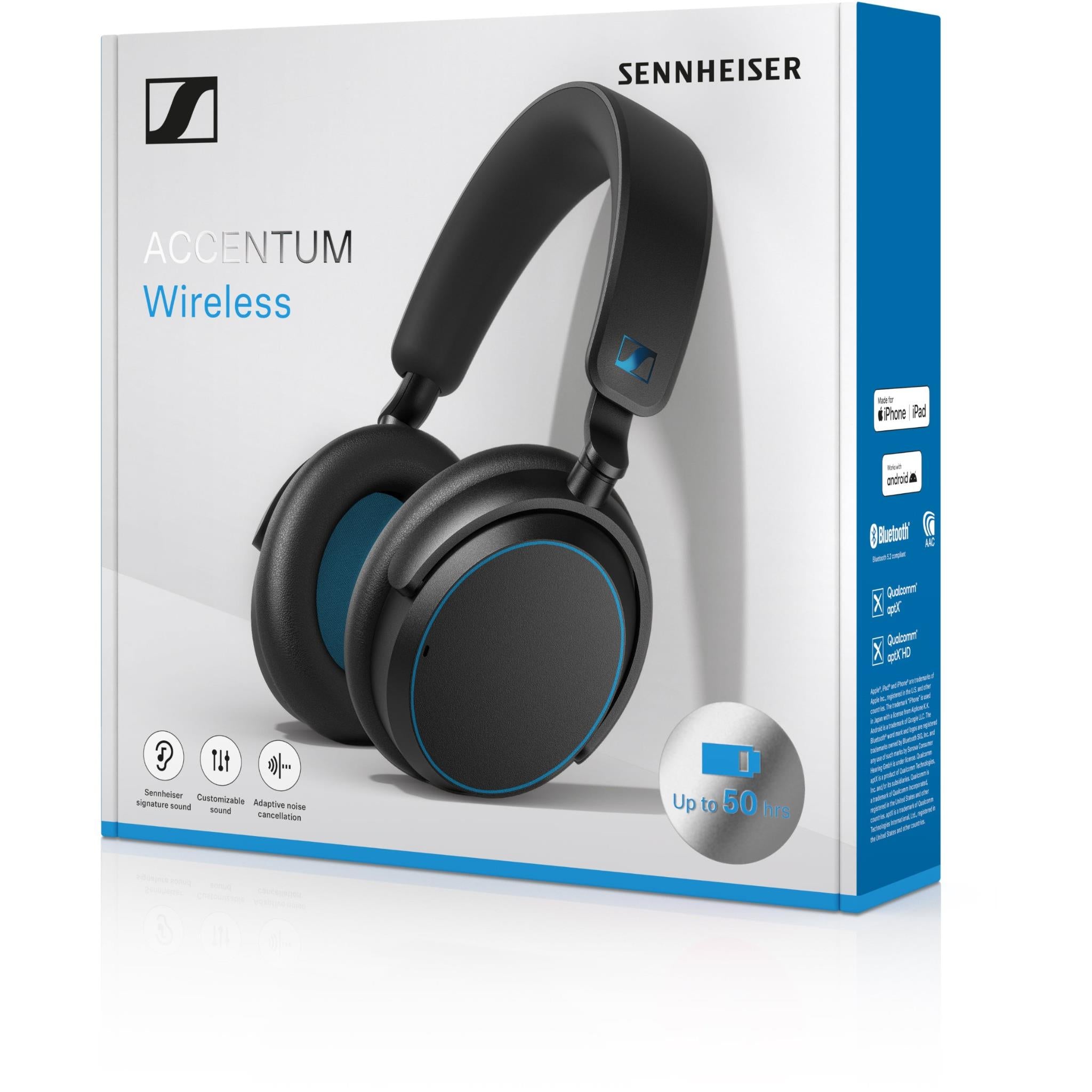 Sennheiser ACCENTUM Wireless Noise Cancelling Over-Ear Headphones (Blu