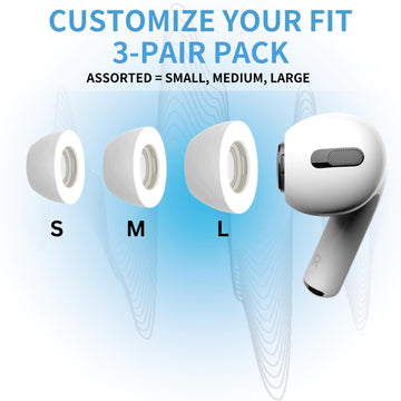Comply Headphone Ear Tips for AirPods Pro 1 &amp; 2 Gen (White) [Assorted]