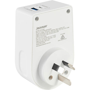 Jackson MOVE Rapid Charge PD20W USB-C/A Inbound Travel Adaptor for USA &amp; UK
