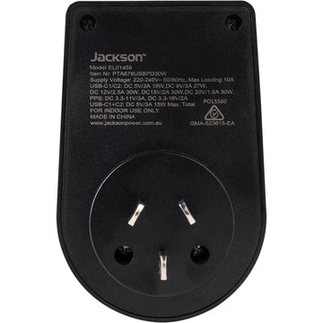 Jackson MOVE Rapid Charge PD30W USB-C Inbound Travel Adaptor for USA, UK &amp; More