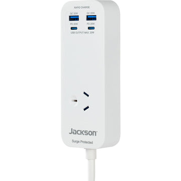Jackson Rapid Charge PD20W USB-C &amp; USB-A  Portable Powerboard (White)