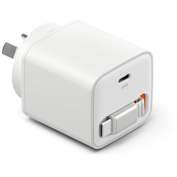 Cygnett PowerPlus 30W Wall Charger with 80cm Retractable USB-C Cable